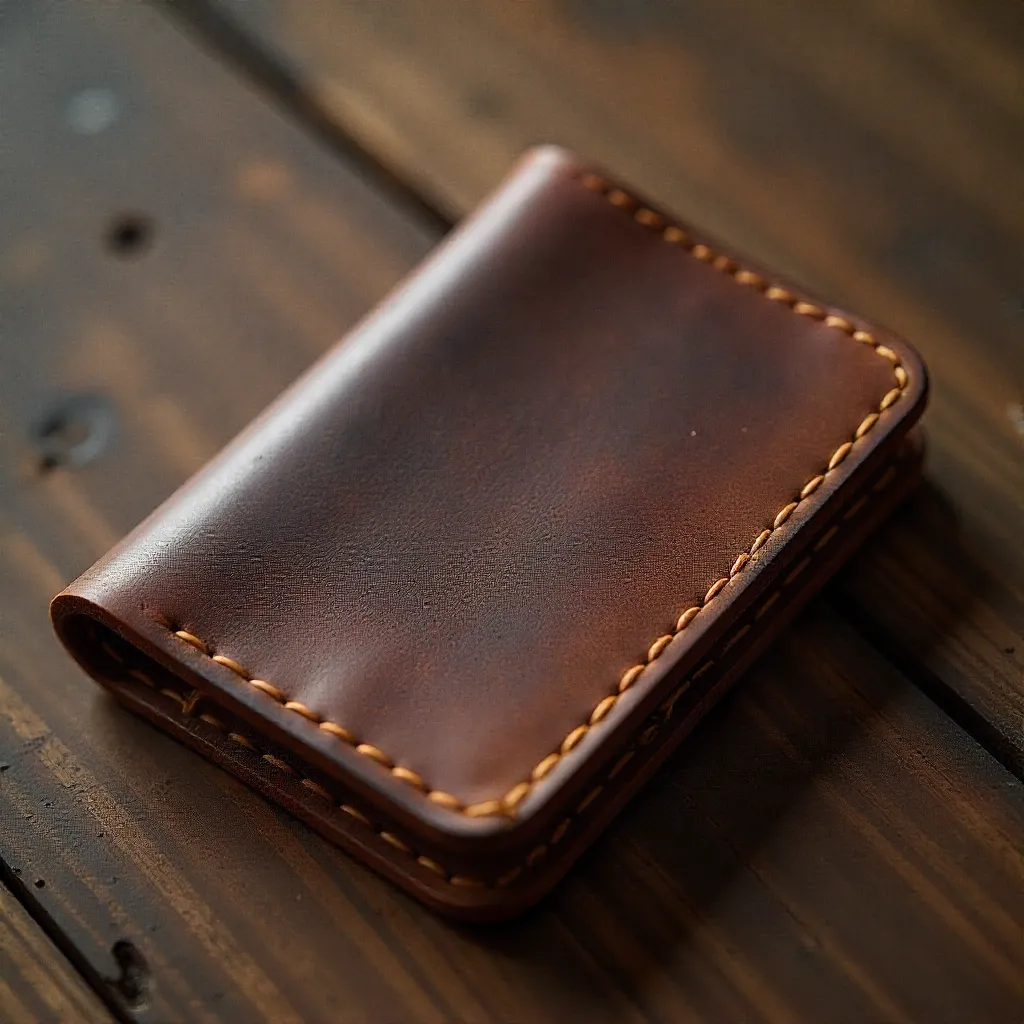 Close-up of small leather accessories