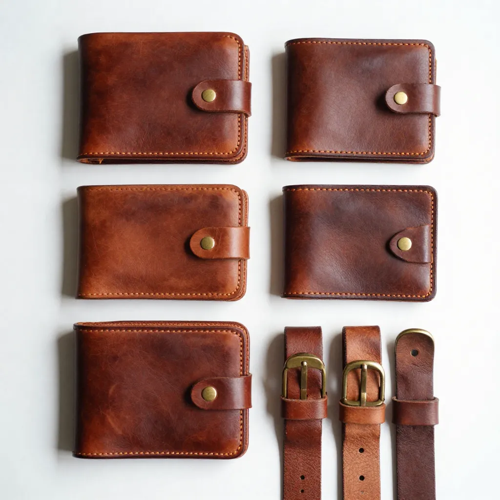Collection of handcrafted leather items